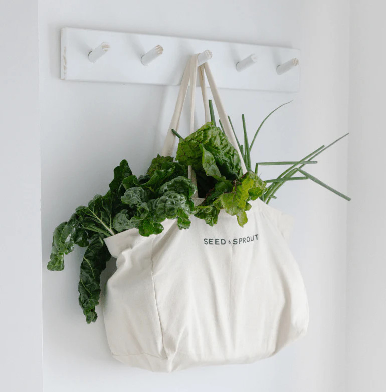 Versatile Canvas Grocery Tote Bag with Pockets Organic Cotton Reusable Stylish