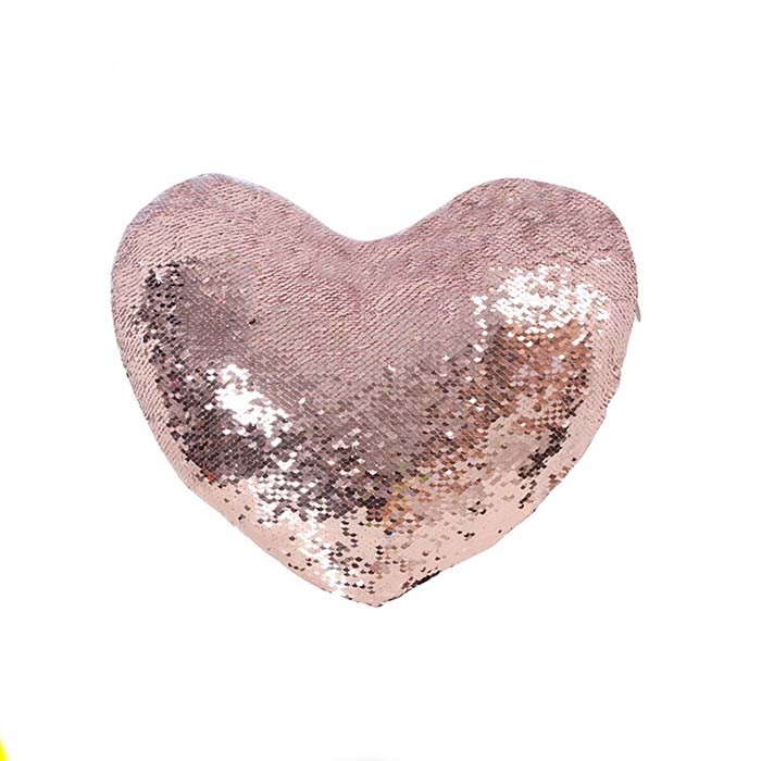 Personalized Heart Shape Sequin Sublimation Pillow Case Sparkling Style