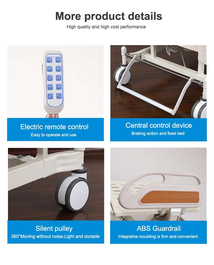 Adjustable Patient ICU Remote Control Hospital Bed ODM 400mm To 710mm Lifted hospital electric bed