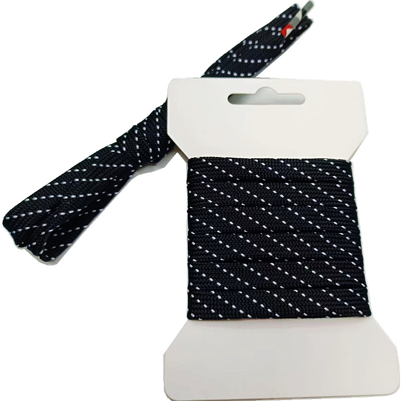 Polyester Flat Drawstring Cord For Hoodie Black Elastic Shock Cord
