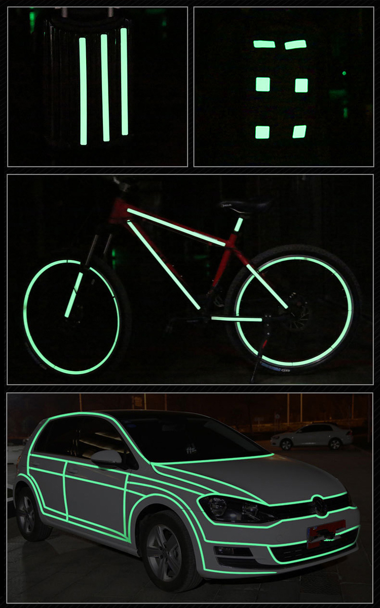 PVC Glow In The Dark Reflective Tape For Home Decorations Self Adhesive Warning Tape