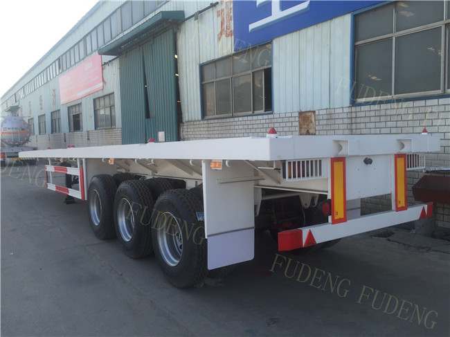 Steel Flatbed Container Trailer ABS Brake System 40 Feet / 20 Feet Size