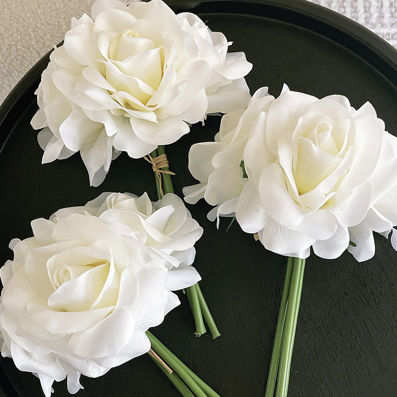 European autumn style wet simulation flower rose flower photography living room fake flower vacation style bouquet home decoration flower