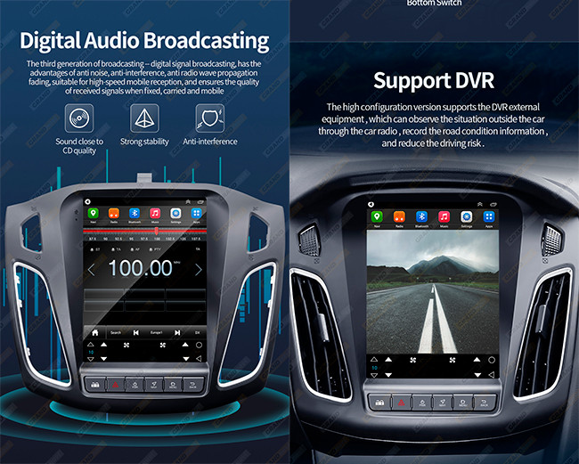 Ford Focus 2012-2018 Android Car Stereo with Apple Carplay Rimoody 9.7 Inch