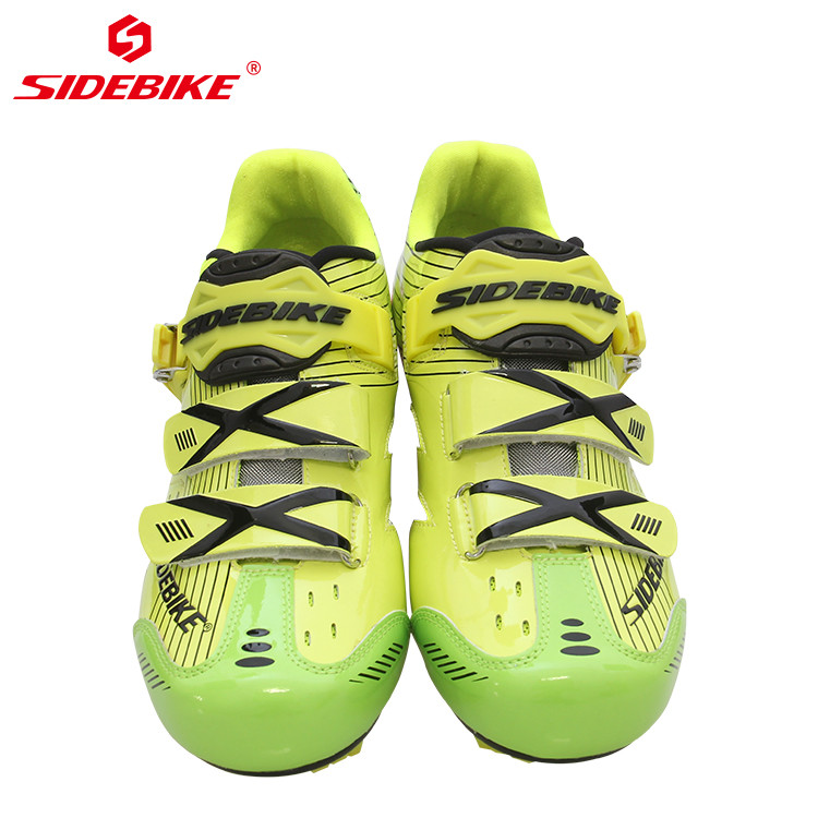 Yellow Youth Breathable Cycling Shoes , Road Bike Durability Anti Skid Sport Shoes