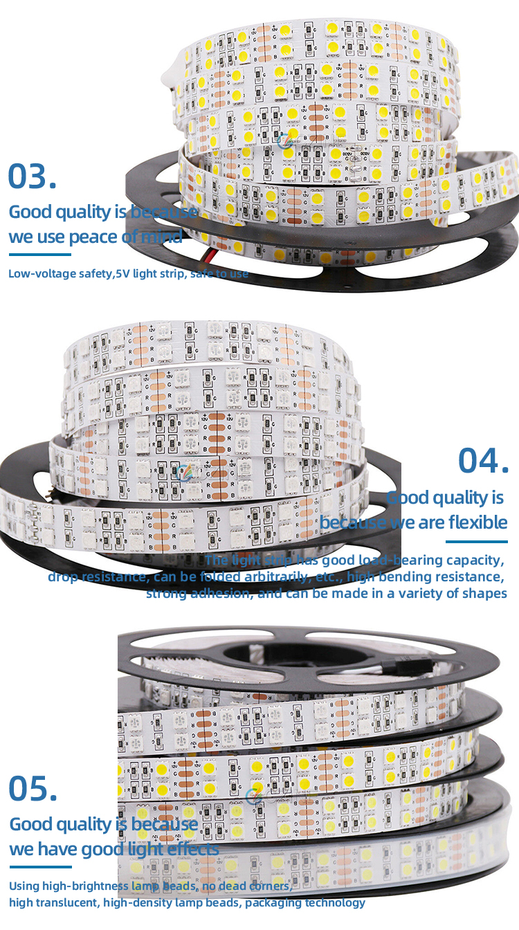 5000mm 600 Led Ribbon Strip 2 Row SMD5050 Rgbw Led Tape