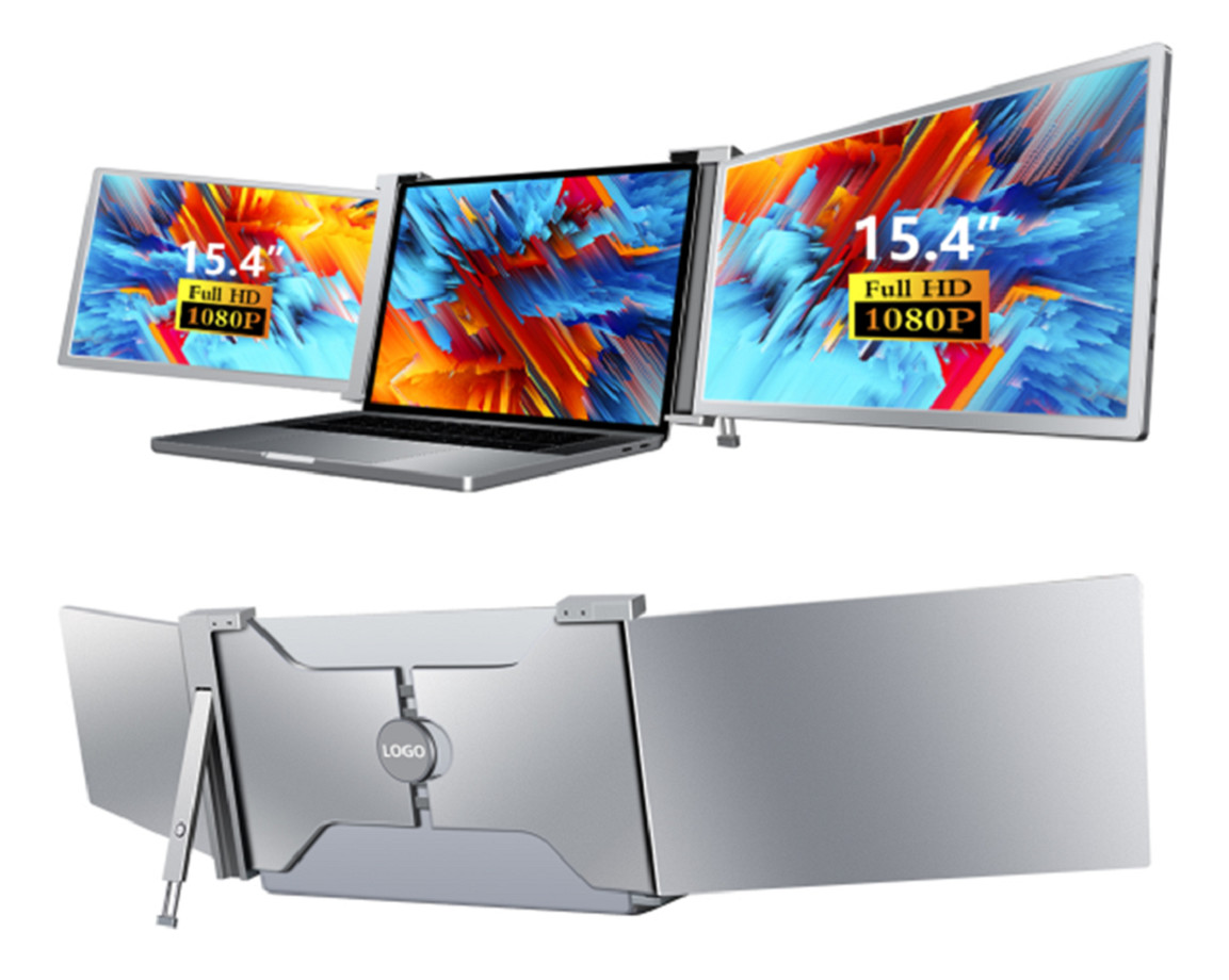 Two 15.4-inch FHD laptop monitor, compatible with 15.6-18.5-inch laptops, featuring a Type-C interface with HDR support.