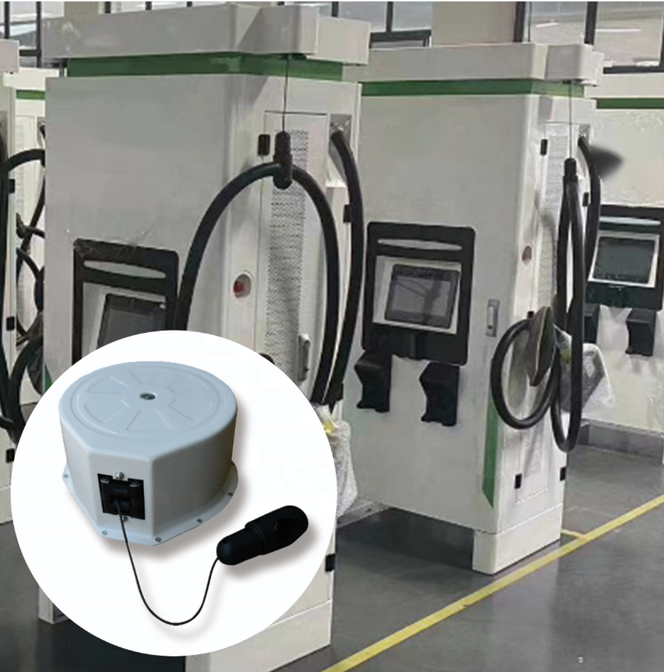 Wall Mount EV Charger Cable Management System Cord Retractor Pedestal Spring Reel Balancer