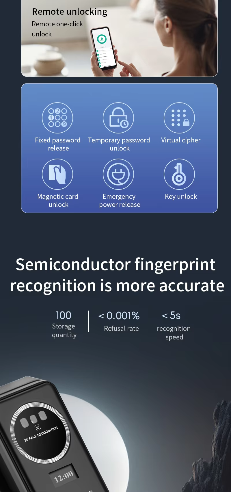 Qleung S959MAX Face Biometric Video Calling Fingerprint Recognition Key Card Tuya App Fully Automatic Smart Door Lock