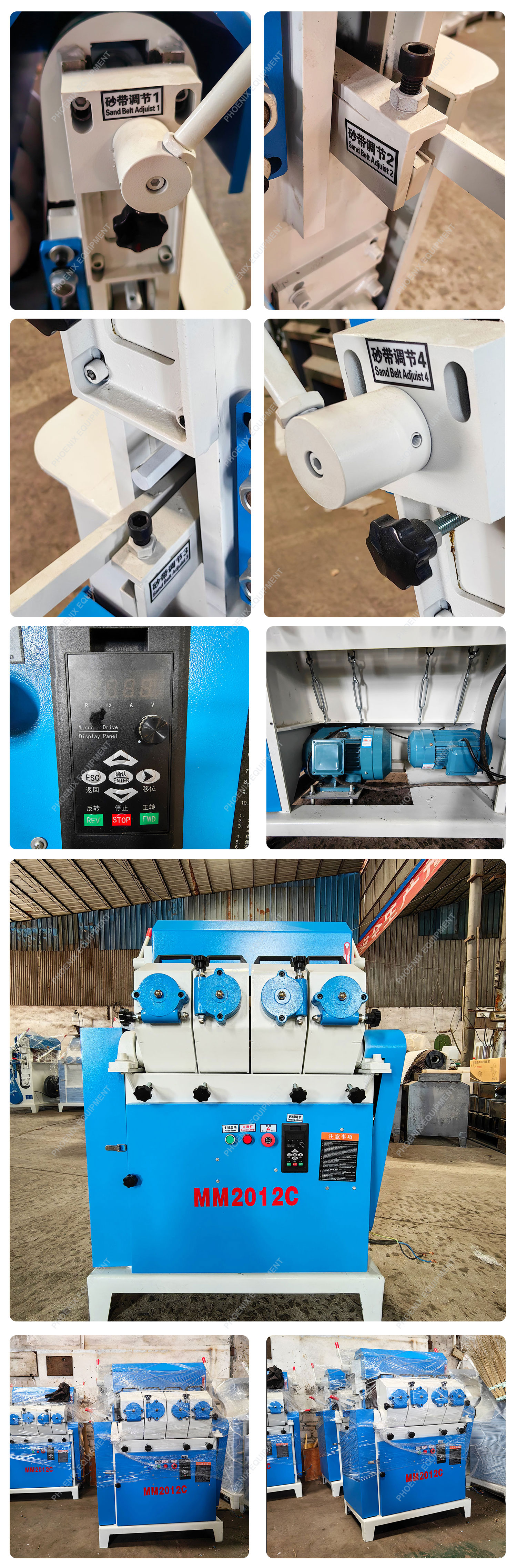 MM2012C Staircase Handrail Round Bar Sanding Equipment for Machinery Repair Shops