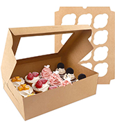 White Paper Bakery Box with Window Square Cardboard Disposable Cake Box