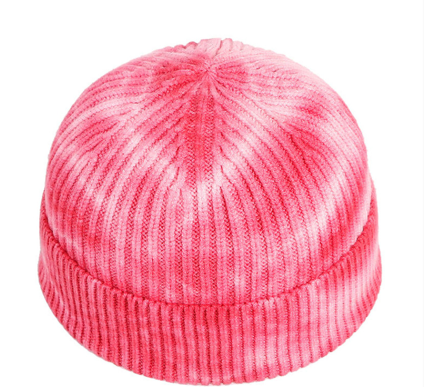Women'S Tie Dye 100 Acrylic Beanies And Caps Cuffed Warm Winter Knit Watch Hat Skull Cap