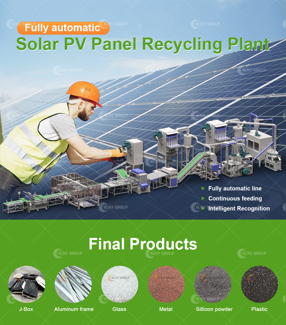 Green Energy Solar Panel Recycling Plant For Photovoltaic Panels
