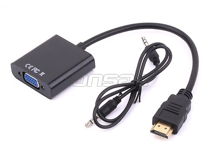 Length Customized Special Cables Bare Copper 1080P HDMI To VGA Converter Cable With Audio