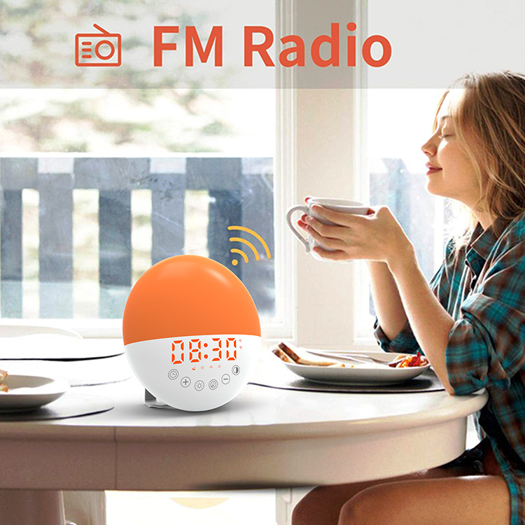 Cute Oval Portable Alarm Clock Radio Touch Sensing Multi Color