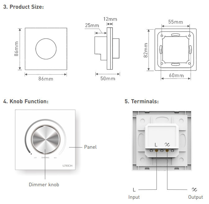 Commercial Led Dimmer Switch AC 200-240V 50-60Hz Interference - Free