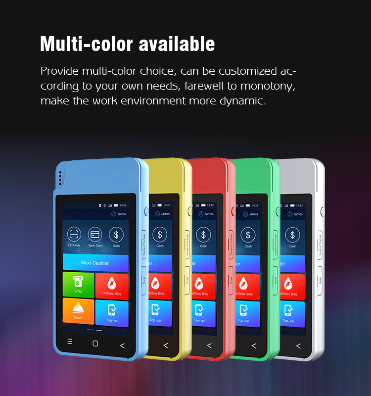 4 Inch Display EMV POS Terminal , EMV Payment Terminal Android Smart Portable Handheld