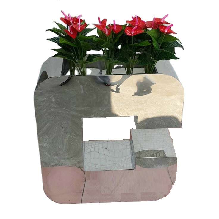 Big size steel custom letter shape decorative flower planters company name