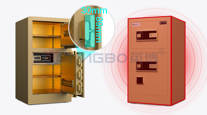 Semiconductor Fingerprint Lock Safe Box For Home Security YB/RS-80D Gold Biometric Lock Safe Box