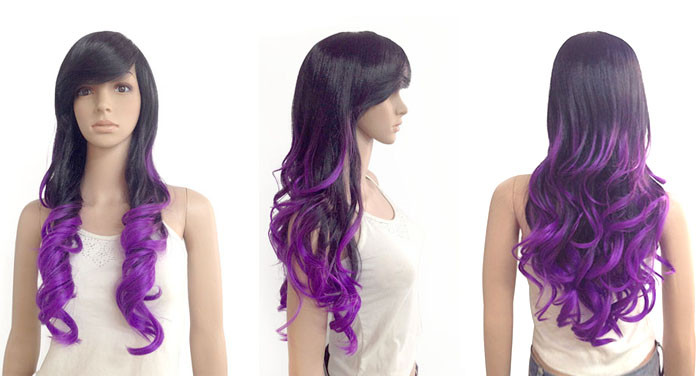 Loose Curly Synthetic Hair Wigs Lace Cap , High Temperature Fiber Wig