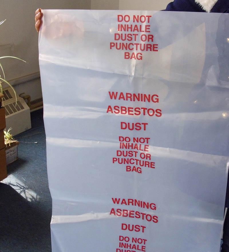 PE packing bag for Asbestos fibers, large size thicker LDPE asbestos remove bags, Large Asbestos Waste Removal Bags, pac