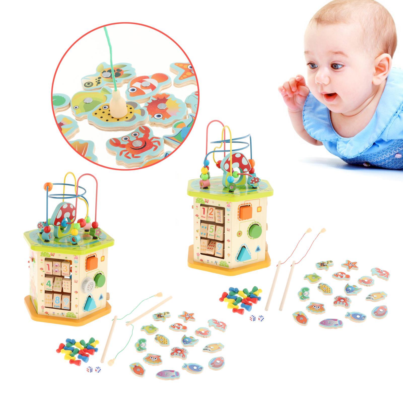 Large Activity Cube Toys, Montessori Matching Stacking Pentatonic Piano Letter Learning for New Year Kids Baby Infant Boys Girls