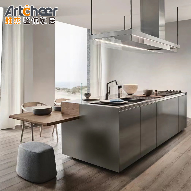 Base Cabinets Luxury Italian Design Modern Kitchen Cabinet Set Stone Top Wood Frame