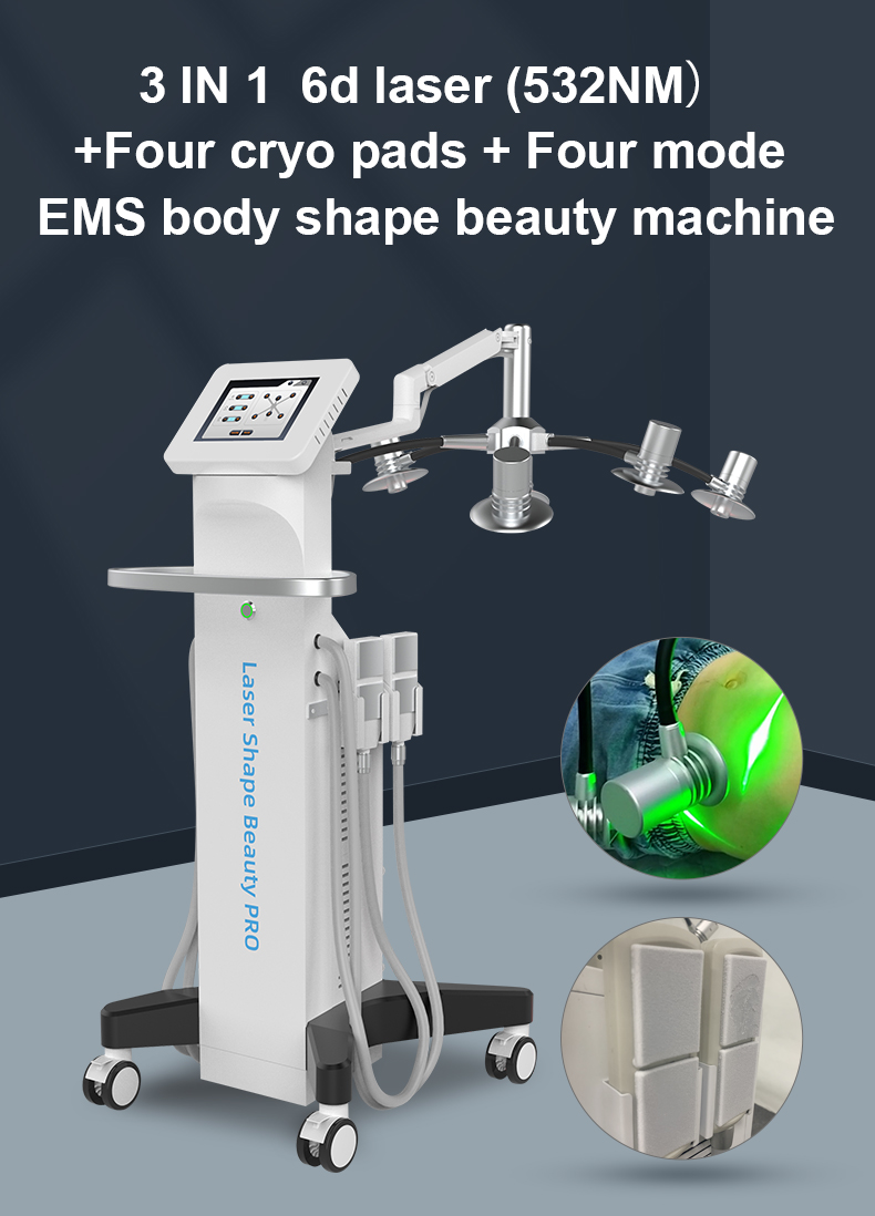 Fat Removal Non Invasive 8D Laser Therapy Machine Dual Wavelength 532nm 635nm Red And Green Light