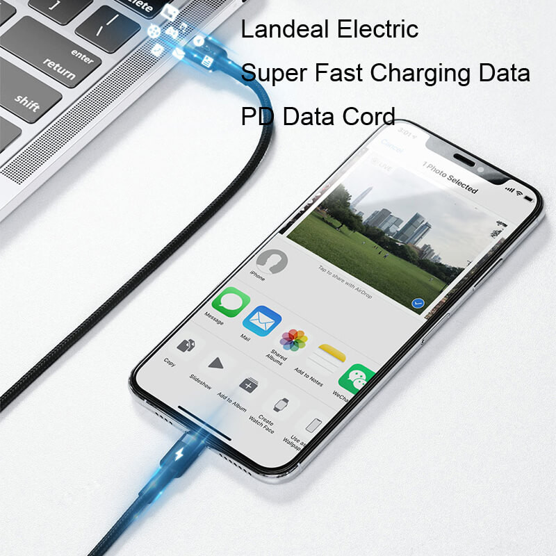 18W 20W Type C To Lightning Cable Nylon Braided Mobile Data Cable