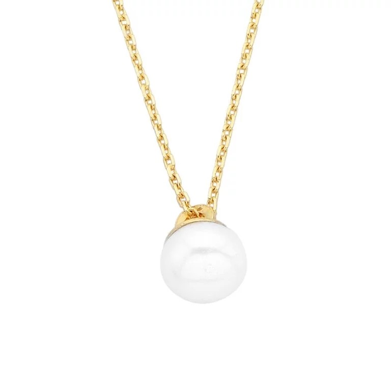 14K Pendant Necklace For Women Is With Decorated A 6MM Freshwater Pearl