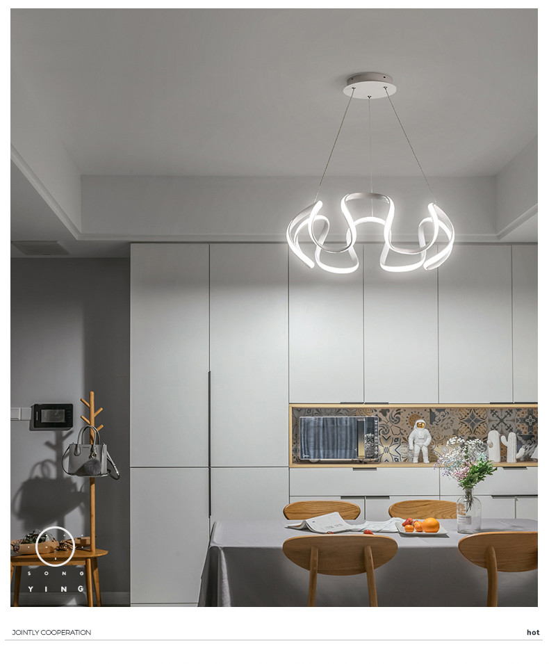 Modern simple curve Art Chandelier Restaurant Restaurant Bar