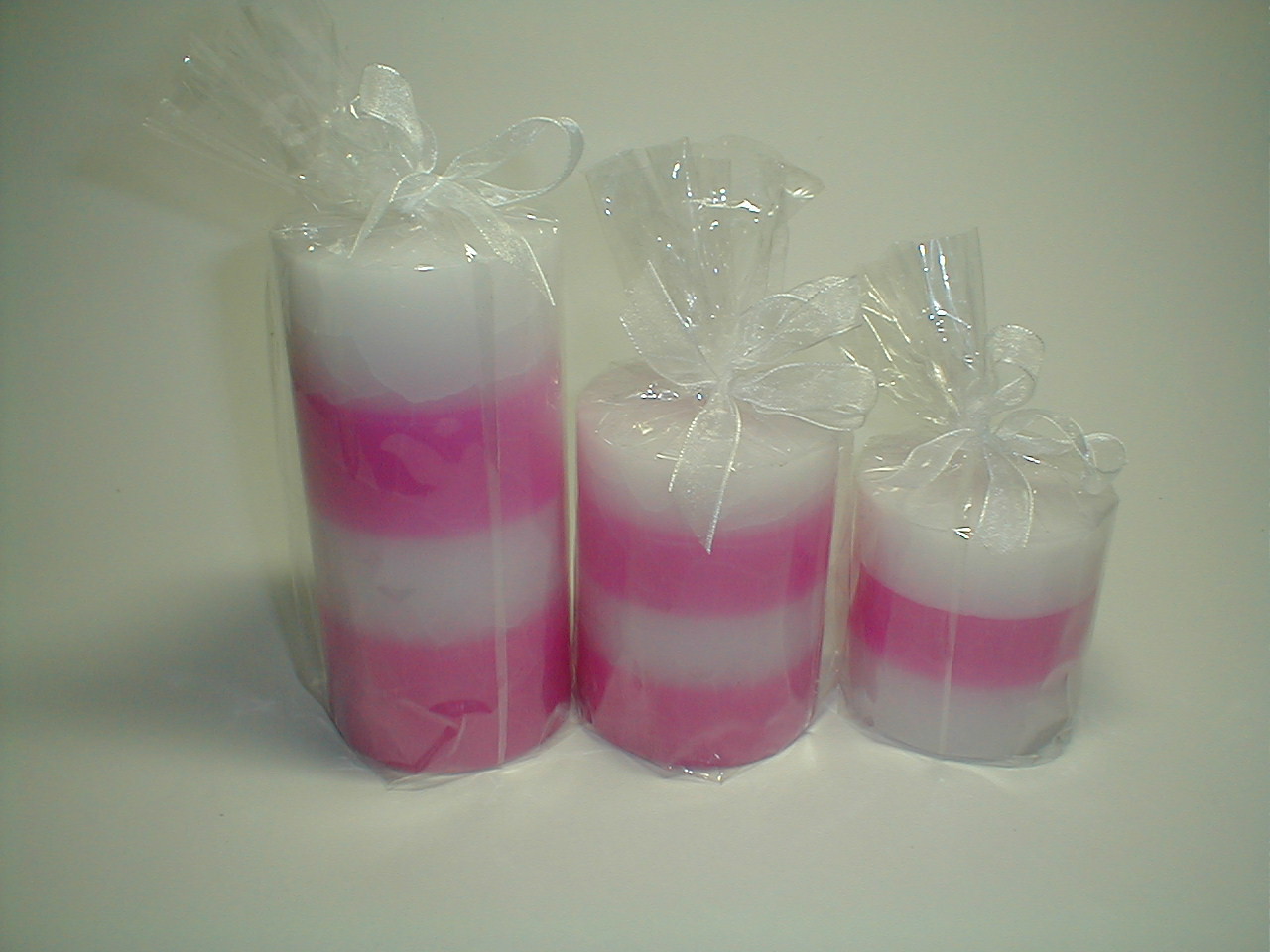 100% paraffin wax scented pillar candle with clear bag and printed label