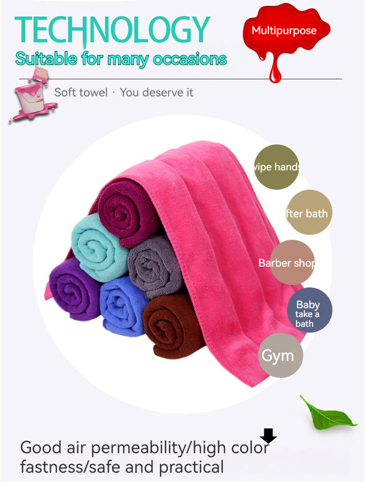 Customized Fiber Towel for Beauty Salon Hair Dryer and Domestic Cleaning Applications