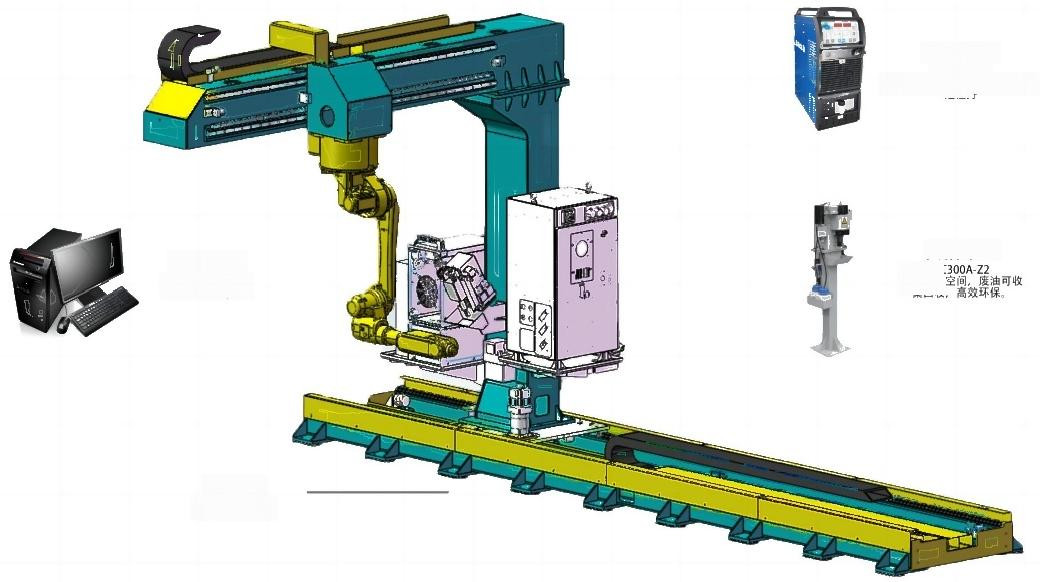 Intelligent Welding Robot System With Gantry 7th 8th 9th Axis 2 Robots Smart Vision Welding For Steel Structur