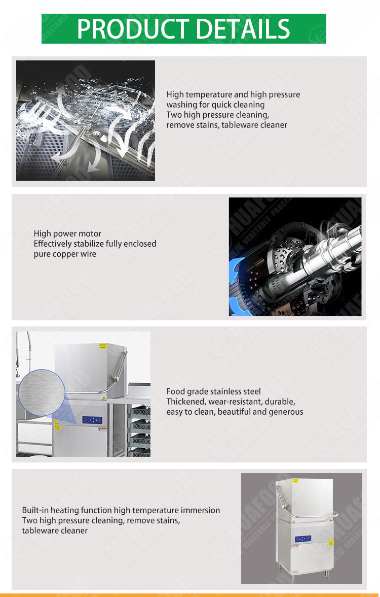 hood type dishwasher scientific design large capacity tableware deep cleaning dishwasher