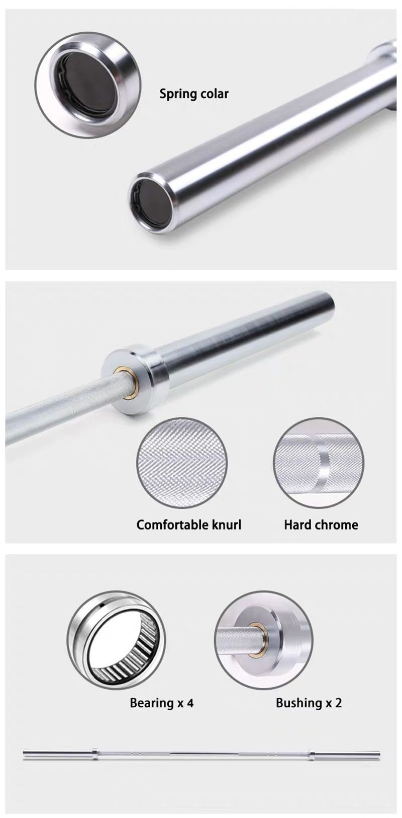 Wholesale Gym Fitness Weight Lifting Handle Chrome 2200mm 1500mm Barbell Bar No Reviews yet