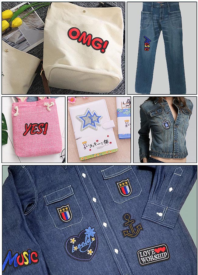Fantastic Design Iron On Embroidery Applique Custom Size Shape For Jackets Bags Jeans