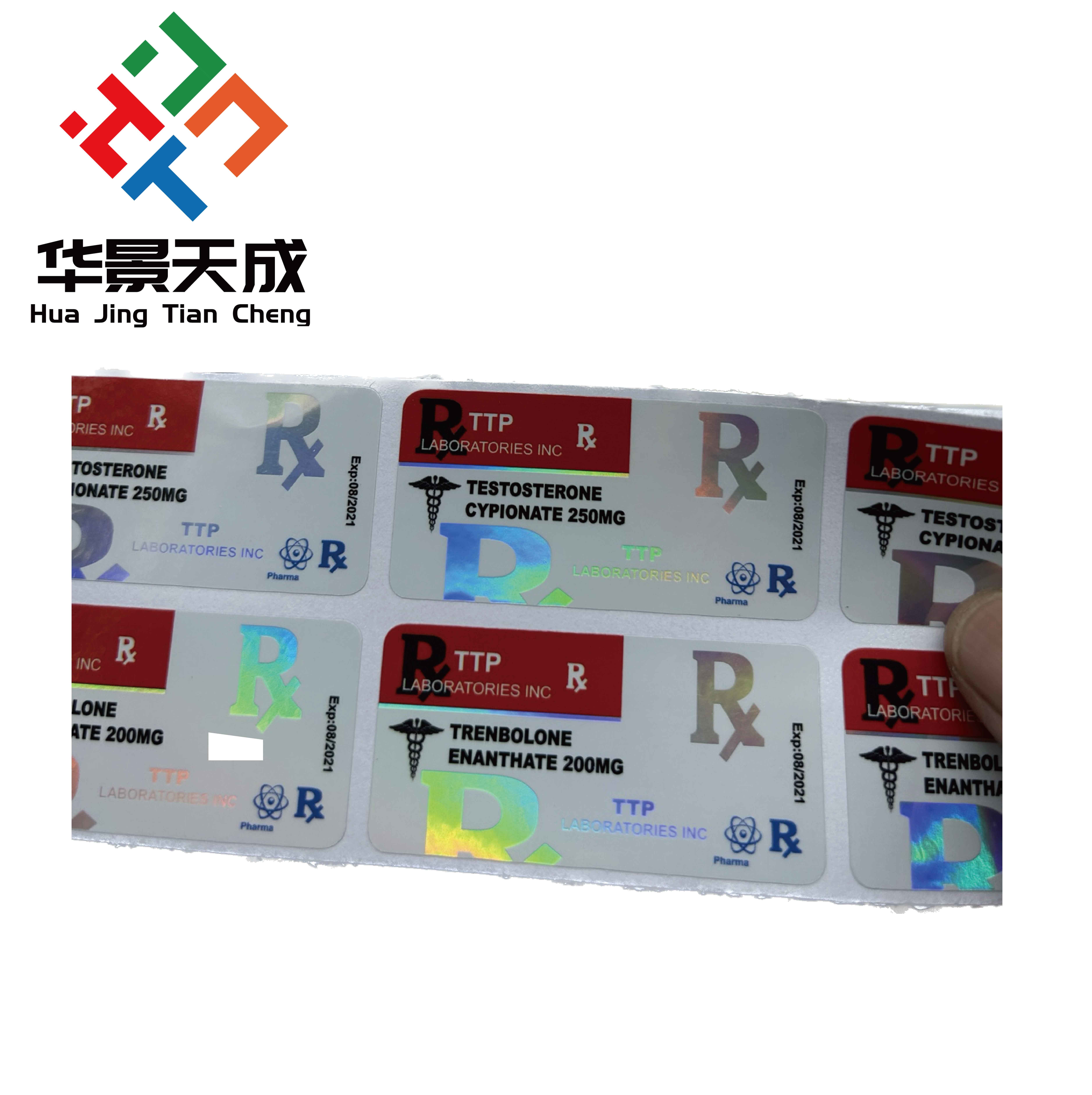 Injection Oil Glass Vials Labels 10ml Vial Labels