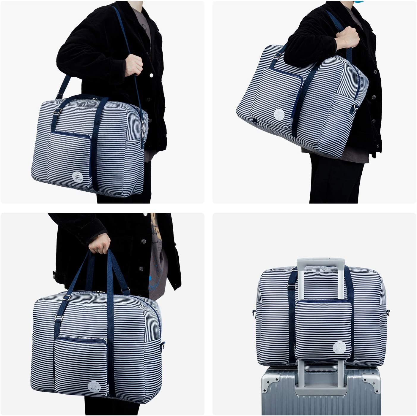 40l Weekender Nylon Travel Duffel Bags Foldable Lightweight Waterproof 17x14x7