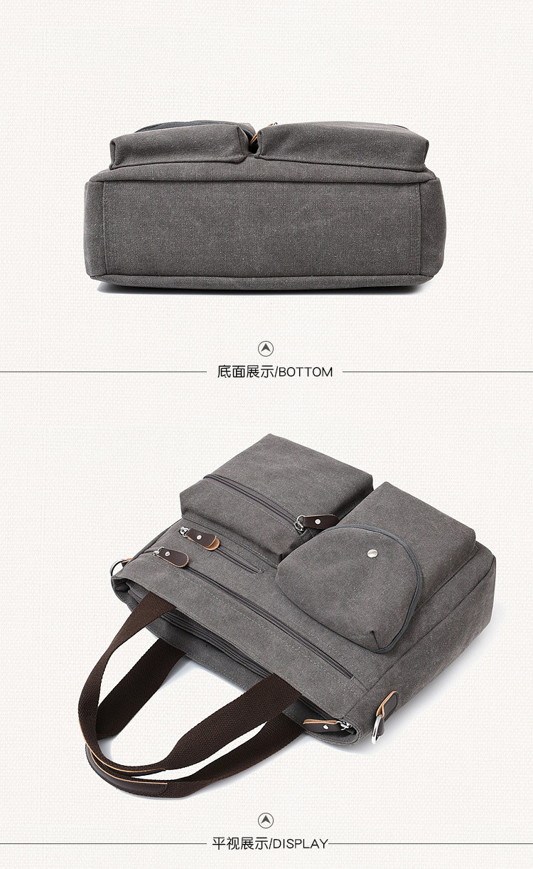Washable Mens Canvas Briefcase Laptop Bag For 11.6 / 14 Inch Notebook Computer