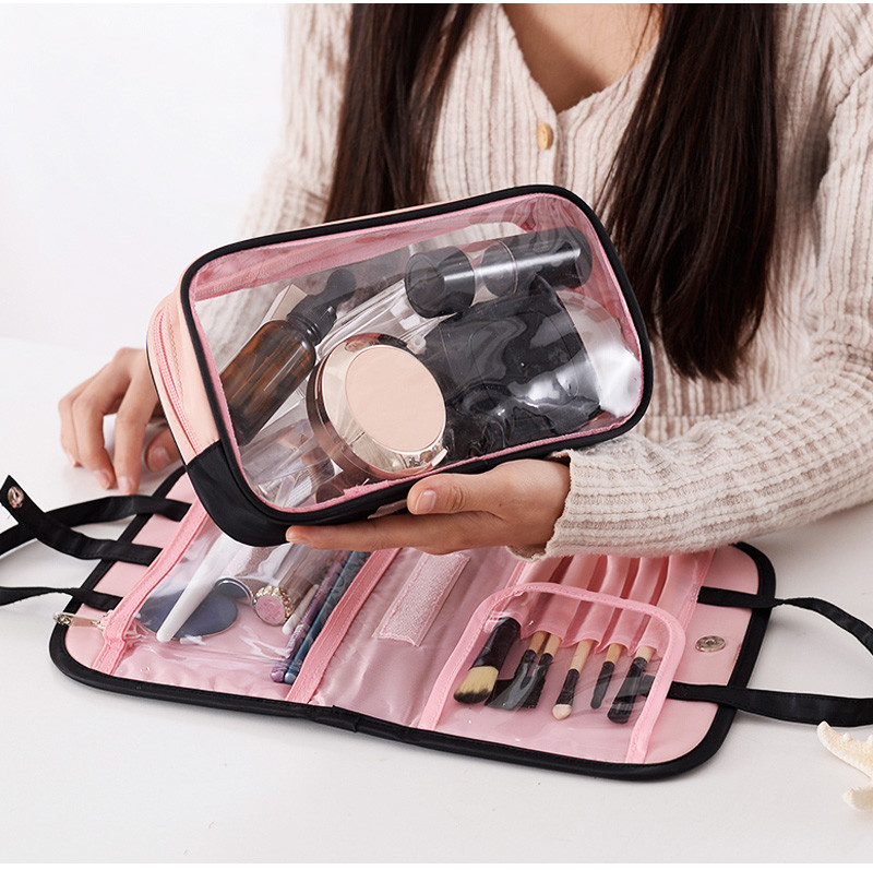 Personalised Portable Makeup Bag Waterproof PU Cosmetic Tote Bag