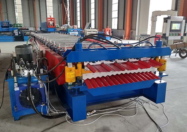 Hydraulic Driving Double Layer Roll Forming Machine Suitable Thickness 0.3-0.8mm