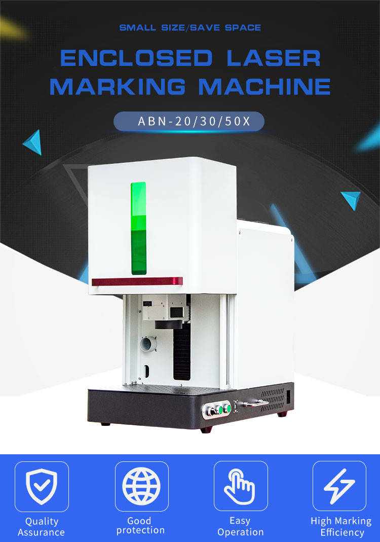 Laser Men full enclosed mini smart fiber laser marking machine 20w 30w 50w / small fiber laser marker