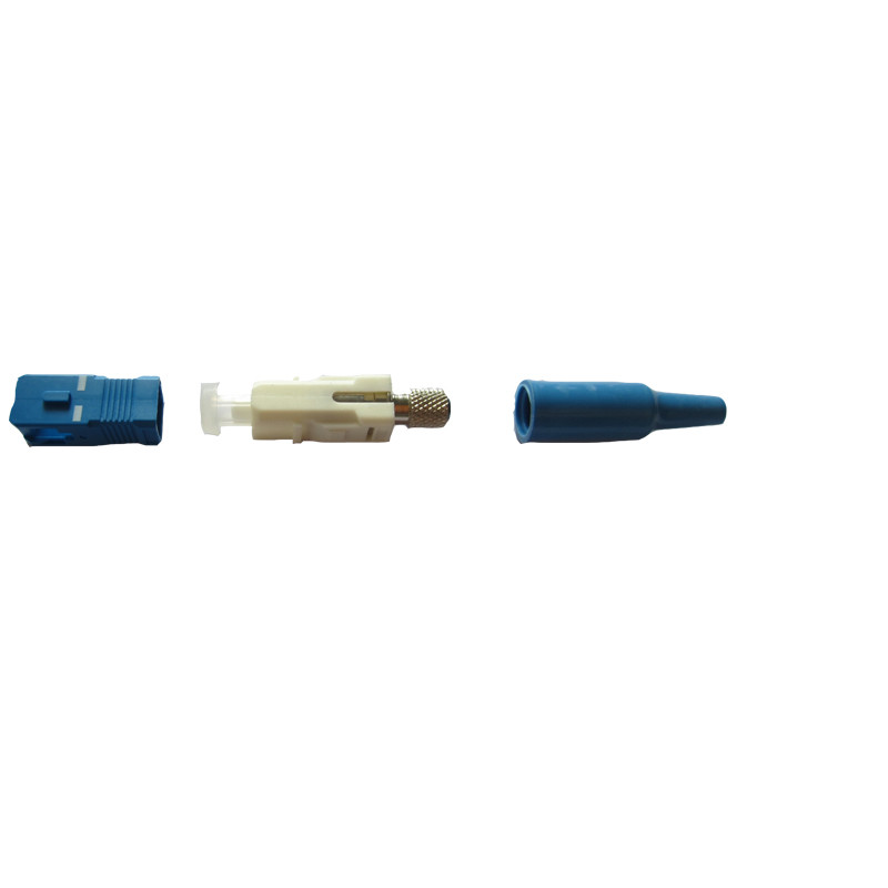 0.9mm Sc Upc Optic Fiber Connector Telecomunication Class Blue Housing