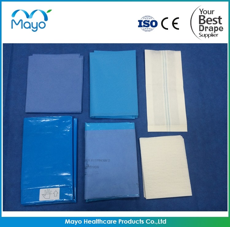 CE Approved Obstetrics Drapes Reinforced Side Drape Pack Blue