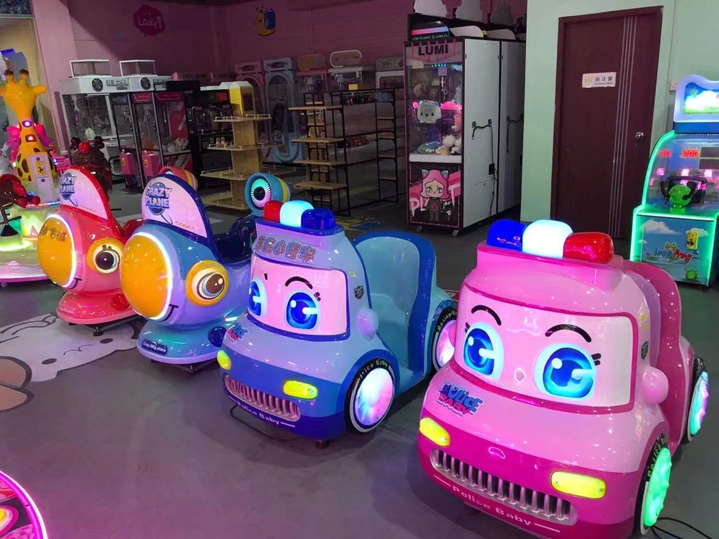 Rocking Machine Coin-operated Rocking Car Supermarket Children's Playground Commercial Electric Fiberglass Coin Pusher >3 Years