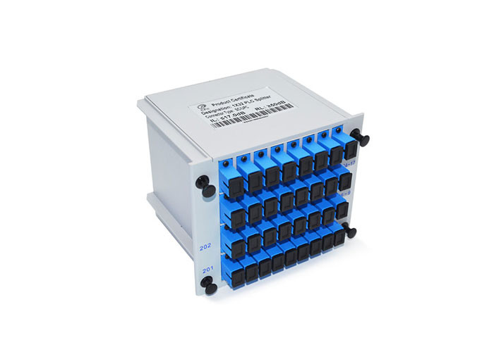 Cassette Card Inserting Fiber Optic PLC Splitter 1x16 1X32 Modular design With Low PDL