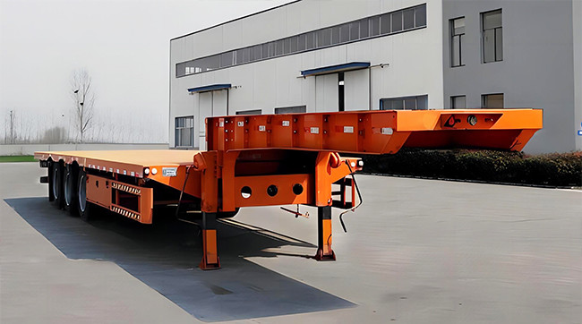 80t Removable Lowboy Flatbed Trailer Flatbed Container Excavator Transport Lowbed Truck Trailer