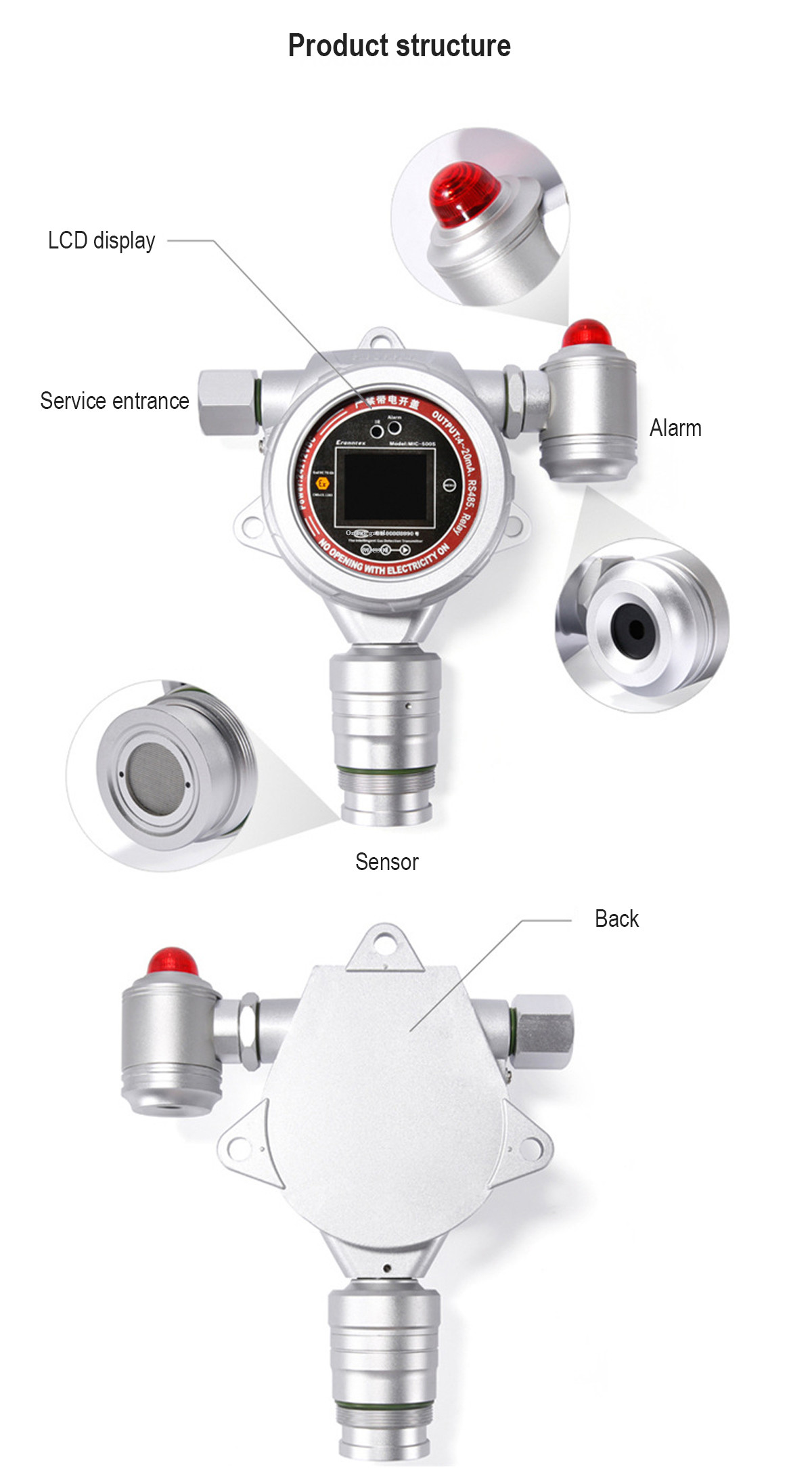 Toxic And Harmful Fixed Gas Detector Continuous Online Monitoring Mic500s High Accuracy