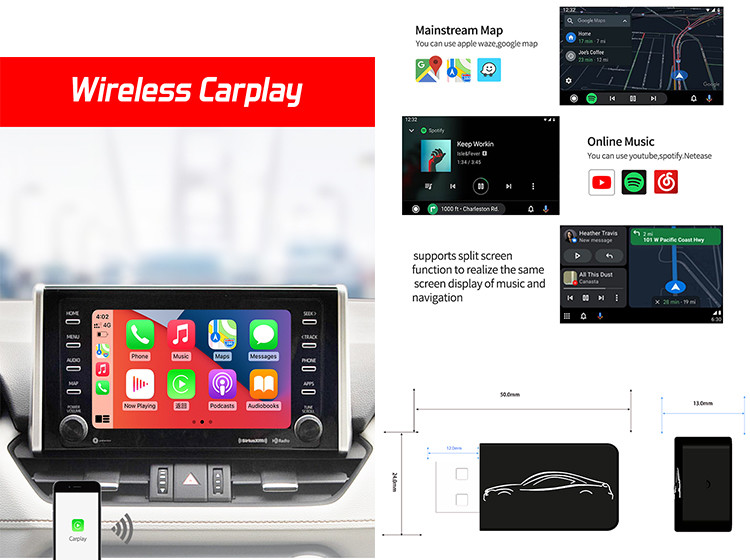 Wireless Apple Carplay USB Adapter Plug And Play USB Carplay Dongle